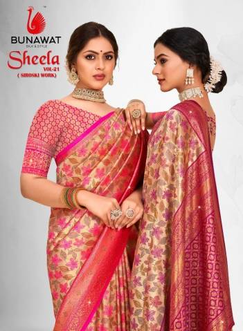 BUNAWAT SHEELA VOL-21 1001 TO 1004 DESIGNER BANARASI SILK SAREE WHOLESALER IN INDIA